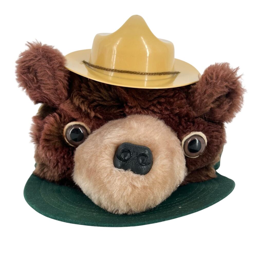 80s Smokey the Bear plush hat SnapBack 1983 vintage